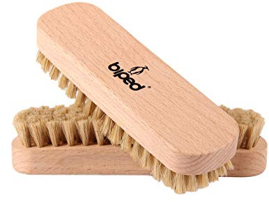 biped 2 Stück Set - Buchenholz Schuhbürste mit Naturborsten - für die Reinigung oder Politur z2345(2 x hell)