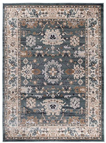 Traditioneller Klassischer Teppich für Ihre Wohnzimmer - Türkis Creme Beige - Perser Orientalisches Muster - Ornamente Kelim - Top Qualität Pflegeleicht AYLA 200 x 300 cm Groß