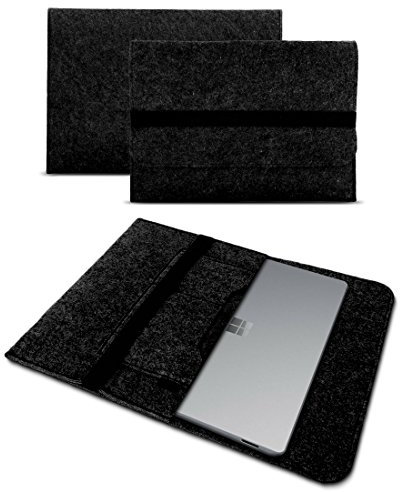 UC-Express Tablet Tasche kompatibel mit Microsoft Surface Go 4 / Go 3 / Go 2 / Go 10 Hülle Filz Case Schutz Cover Schutzhülle, Farbe:Dunkel Grau