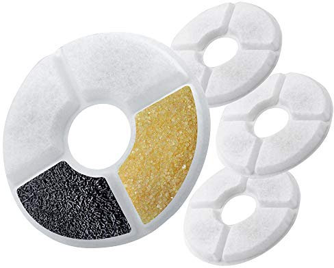 Cat Water Fountain Filters for Flower Fountains, Pet Water Fountain Filters, Fresh and Clear Replacement Filters for Automatic Flower Water Dispenser Drinking Fountain (4Packs)