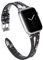 Wearlizer Correa de cuero para Apple Watch de 41/38/40/42 mm, iWatch para mujeres y hombres, pulsera deportiva de repuesto para iWatch Series 11 10 9 8 7 6 5 4 3 2 1 Edition - Flor blanca y negra