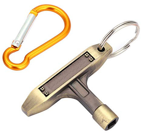 Schlagzeugschlüssel, RiToEasysports Portable Bronze Stimmschlüssel mit quadratischem Sockel und Schlüsselring und Schnalle