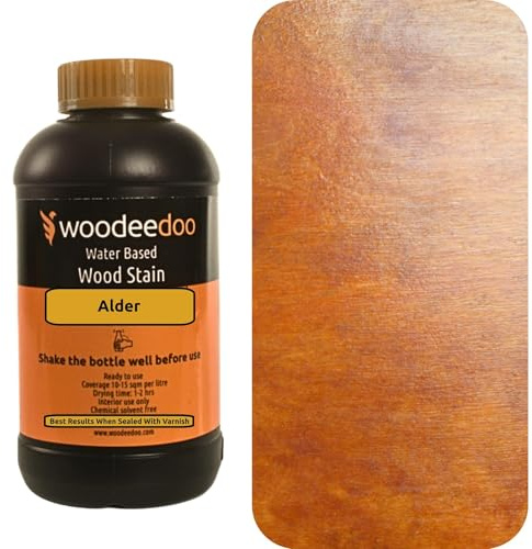WooDeeDoo Water Based Wood Stain | Wood Dye | Ready to Use | Environmentally Friendly | Solvent Free | Odour Free | 200 ml | Alder