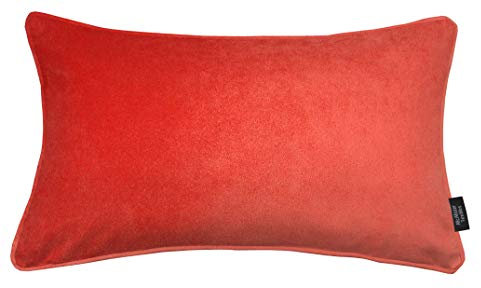 McAlister Textiles Matter Samt | Kissenbezug für Sofakissen in Lachs Rosa | 30 x 50cm | erhältlich in 25 Farben | griffester Samt edel paspeliert | Kissenhülle für Samtkissen