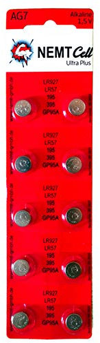 10 X NEMT AG7 LR57 - L927-195 - 395 - GP95A Qualitätsbatterien 1,5 V Alkaline