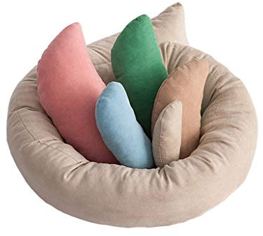 Newborn Photography Prop Posing Beans Bag Professional Baby Photo Posing Aid Pillow Photograph Set for 0-6 Months Baby, Pack of 6, Multicolor
