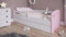 Letto per bambini singolo 140x80 160x80 180x80 con sponda anticaduta con barriera cassettone estraibile e telaio a doghe per bambini e bambine - Julia - Rosa cipria - 80 x 180 cm