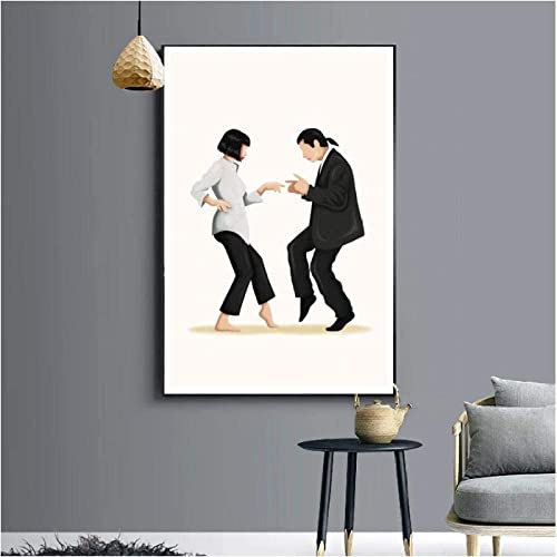 Pulp Fiction Dance Poster Kunstdruck Klassisches Filmplakat Abstrakte Minimalistische Wandkunst Leinwand Malerei Wandbild Wohnkultur 50x70cm Ohne Rahmen