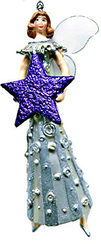 Engel groß Weihnachten Baumschmuck Figur Deko Hänger Christbaumschmuck Ornament 15 cm (Silber-lila)
