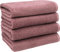 ZOLLNER 4er Set Handtücher - weiche und saugstarke Gästehandtücher - waschbar bis 95°C - Baumwolle - 50x100 cm in Altrosa