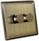 Zigtiger Dimmer Switch, Dimmer Light Switches, Led Dimmer Switch LED/Incandescent Bulbs/Halogen Lamps 3-100W 2-Way(2 Gang/Antique Brass)