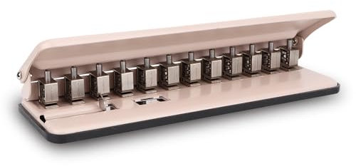 Perforateur de bureau 6 feuilles capacité précision Pro réglable basse Force papier champignon perforateur fournitures de bureau à domicile(ROSE)