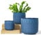 LE TAUCI Ceramic Plant Pots Set, 21+17.5+14.5 cm Indoor Plant Pots, Flower Pots with Drainage Holes, Medium Cylinder Planters for Indoor House Plants, Set of 3, Reactive Glaze Ocean Blue