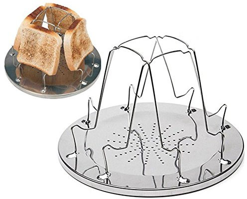 Dciustfhe 4 Slice Camping Bread Toast Tray Gas Stoves Cooker BBQ Camping Toaster Rack