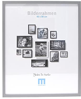 M MERCEO 40x50cm (1Stk) in Grau, minimalistischer & moderner Bilderrahmen für Fotos & Bilder. Inkl. Acrylglasschutz. Eignet sich für die Wand, Hochformat oder Querformat