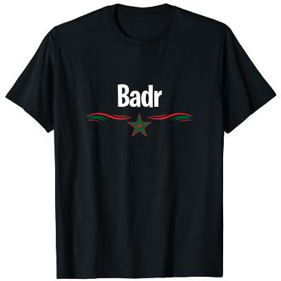 Marokko Flagge Arabisch Muslim Name Badr T-Shirt