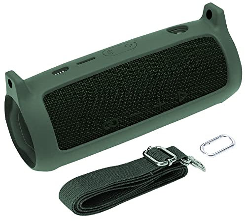 co2CREA Case Silicone for JBL Flip 6 Portable Bluetooth Speaker, Portable Ultra-light Protective Sleeve with Carabiner and Shoulder Strap (Speaker and Accessories not Included)