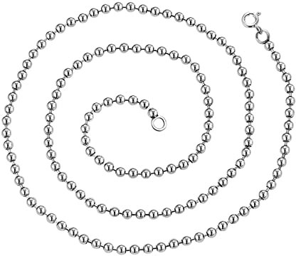 Homxi Kette für Herren,Kugelkette 3mm Kette Männer 55cm Kugel Kette Silberne Kette 925 Silber Halskette Männer Silber