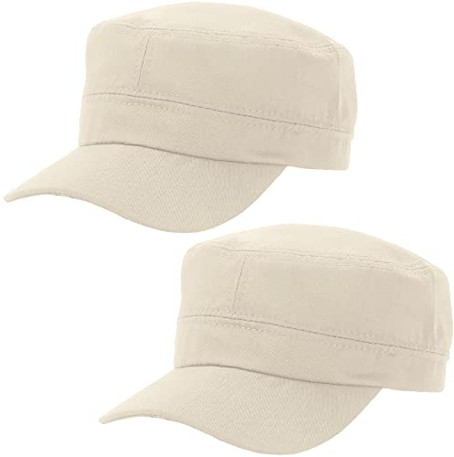 Malaxlx 2 Pcs Unisex Military Stil Army Cap Verstellbare Baseball Cap Flat Top Cap Sommer Sonnen Kappe für Herren Damen