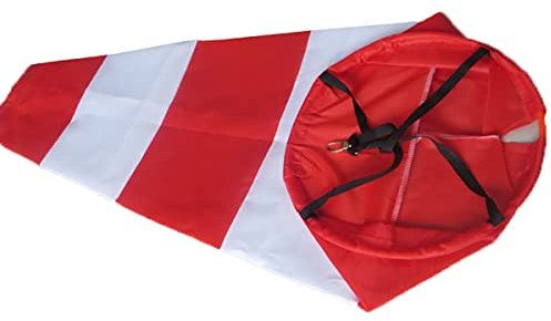 WXZX Manica A Vento, 100cm di Lunghezza Nano Impermeabile Rosso E Bianco Segnavento, Borsa for La Direzione del Vento Segnavento for La Misurazione del Vento, Bandiera di Avvertenza in Tessuto Oxford