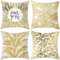 Kissenbezug 40x40, Kissen Bezüge Modern Luxus Zierkissen Bezug Weiß Gold Treat Yo Self Pillow Cover Polyester für Sofa Zuhause Dekor