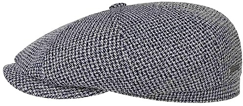 Stetson Hatteras Cotton Jersey Flatcap Zweifarbig Unisex 100% Baumwolle UV-Schutz 40+ Made in EU Frühjahr Sommer schwarz-weiß M (56-57 cm)