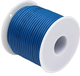 Generisch 50 Meter flexibel hochtemperaturbeständiger Silikondraht 12AWG 13 14 15 16 17 18 20 22 Silikonkabel (Farbe : Blue, Größe : 28 AWG 50 metres)