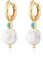 FADELU Korea Stil baumeln Vergoldete S925 Sterling Silber Tropfen Reifen Hawaiian Schmuck Baroque Perle Anhänger Ohrring