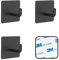 SSYR&P Ganci Adesivi 4 pezzi, Ganci Adesivi in Acciaio Inox, Autoadesivi Gancio Impermeabile, senza Forare,Ideale per cucine, bagni, uffici (nero)