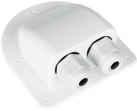 Jadeshay Pssacavo per Tetto, Passacavo Solare Scatola Ingresso Doppio Cavo Impermeabile con Ingresso a Doppio Cavo per Camper, Barca(Bianco)