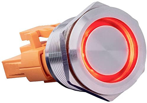 Joy-it Button22C-02 Schalter 240V 15A rastend Rot (Ø x L) 24.8mm x 34.50mm IP67, IK10 1St.