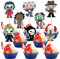 32 Stück Fantasy Horror Manga Tortendeko Halloween Cartoon Charakter Thema Cupcake Toppers Horror Film Geburtstag Kuchen Deko für Baby Dusche Geburtstag Party Torte Dekorationen