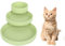 Lollanda -Futternapf für Katzen-3er Set,Silikon Futterschale,Trinkschale oval,Silikonnapf breit für Trockenfutter und Nassfutter (Hellgrün)