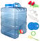 ASelected 15L Water Container with Faucet Portable Plastic Bucket with Faucet Camping Water Container Easy to Clean Ideal for Camping Party Van Emergencies