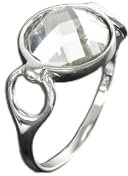 Solitaire Ring, Sterling Silver, Original Round Stone Ring, Lab Diamonds simulant (CZ), Round modern Ring, Bridal Ring, Unique Setting Ring (Ring size: 7, Gift-Wrapping: Free)