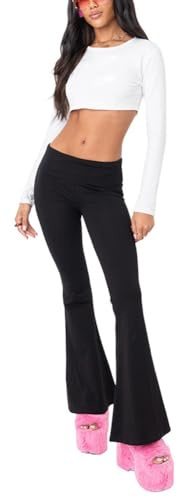 Gediffwer Damen Low Rise Sporthose Casual Skinny Flare Yogahose