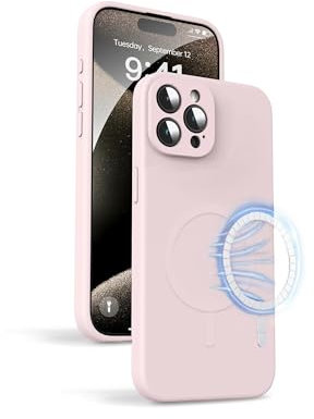 SXP Custodia per iPhone 13 Pro Rosa, Magnetica Compatibile Magsafe e Caricabatterie Wireless. Custodia per iPhone Silicone Colori. Morbido al tatto, antiurto, antiscivolo. (iPhone 13 Pro, Rosa)
