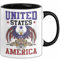 United States Of America Tasse Geschenk USA Geschenkidee Reisen Kaffee-Becher (Schwarz)