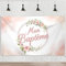 COLOFALLA 180x110cm Taufe Deko auf Französisch Taufe Banner Mon Baptême Dekoration Hängedeko Junge Mädchen Banner Rosegold mit Schnur (Rosegold)