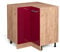 Vicco Eckunterschrank R-Line, Bordeaux Hochglanz/Goldkraft Eiche, 75.6 cm, AP Eiche