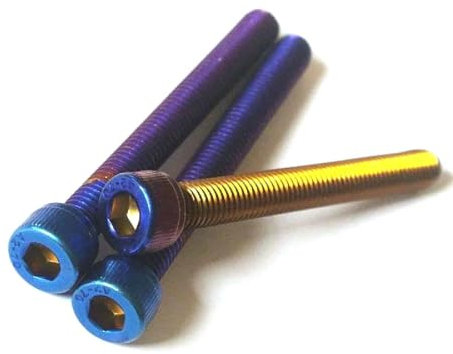 Viti a brugola in titanio bruciato Viti a testa tonda a tazza Bruciato Blu Colore fisso Bullone M8 (5 pezzi), 5 pezzi, 8mm x 25mm