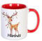 Unikatolo Weihnachtstasse mit Name personalisiert, lustig witziges Wichtelgeschenk Winter-Tasse Kinder Erwachsene rot weiß Glühwein-Becher Nikolaus Wichteln kleine Geschenkidee niedlich (Rentier)