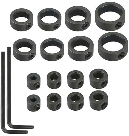 Wilsonzin 16 Stück Bohrer Tiefenanschlag Set,3-16mm Tiefenbegrenzer Stellring mit Sechskantschlüssel,Bohrtiefenbegrenzer verstellbar, Stellungsregler Ring zur Positionierung beim Bohren