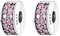 Annmors 925 Sterling Silber Bead Charms für Europäische Armbänder und Halskette Pink Clip Stopper Perlen mit 5A Zirkonia,Weihnachten,Valentinstag,Muttertag,Geschenkanhänger für Frauen und Mädchen