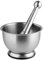 TIENDA EURASIA – Mortero + Mazo Inoxidable | con Base de Silicona para mejor Sujeción | Plateado | Material Acero Inoxidable | Medidas 13x8 cm | Mortero Cocina | Diámetro 13 cm