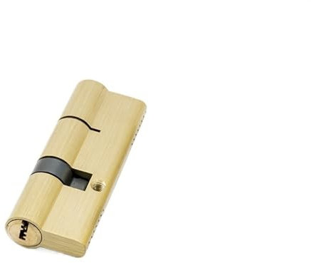 Goldene doppelte oder einzelne offene Zylinder-Hardware Uso apto para den Innenbereich, 80/85/90/95/100/105/110 mm, Schloss, Türzylinder, Messingschloss, verlängert, 3 Stück Schlüssel((35-55)90mm)