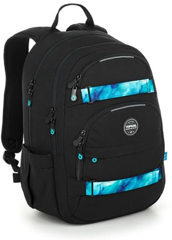 TOPGAL Schulrucksack Jungen ab 8. Klasse Ergonomisch 25L Stauraum Standfest Laptopfach Mittelstufe Schwarz