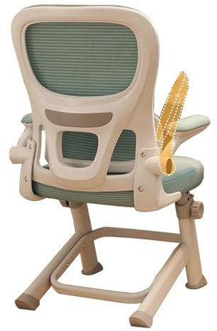 Bürostuhl mit Lordosenstütze, Lesesessel Bequem, 90° Umklappbare Armlehne, Verstellbare Kopfstütze, Schreibtischstuhl(Blue)