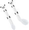 Toddmomy 2 Pièces Cuillères Apprentissage Silicone pour Garçon Fille Lot Tête Droite Design Panda Ergonomique pour Alimentaire