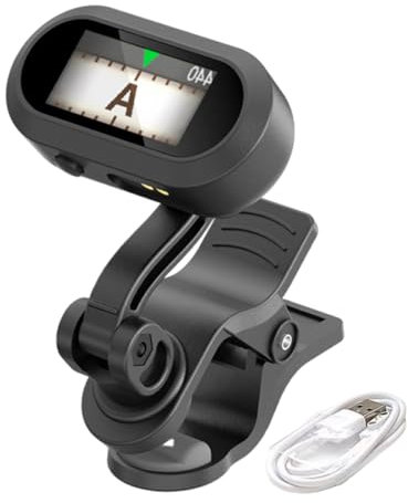 Accordeur de guitare à clipser | Batterie au lithium rechargeable intégrée – Avec guitares | Accordeurs numériques à six cordes acoustiques accordage rapide et précis pour une utilisation sur scène